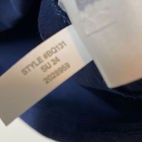 J.CREW Bow Back Top Women Medium Navy Blue 100% Cotton Loose Fit BQ131 - Picture 10 of 11